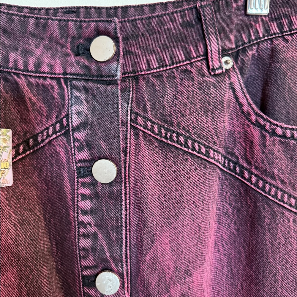 Purple Washed Denim Mermaid Skirt - Picture 3 of 4
